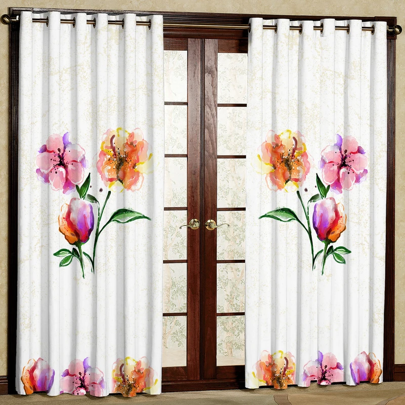  پرده مدل گل دار هازان پانچی کد 4542 سایز 140x200 سانتی متر