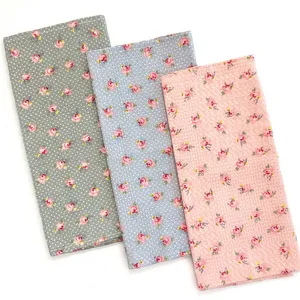 دستمال نظافت خانه و آشپزخانه پنبه‌، نخ مدل دکوراتیو گل ریز بسته 3 عددی