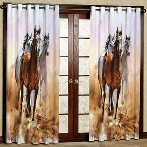 پرده مدل اسب هازان پانچی کد 2126 سایز 140x200 سانتی متر