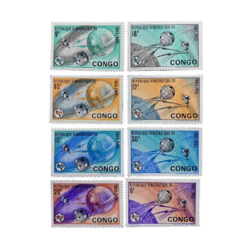 تمبر یادگاری مدل مخابرات کنگو مجموعه 8 عددی