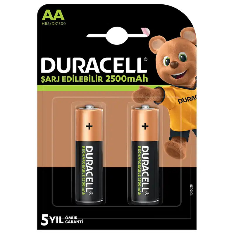 باتری قلمی قابل شارژ دوراسل مدل 1016028 بسته 2 عددی