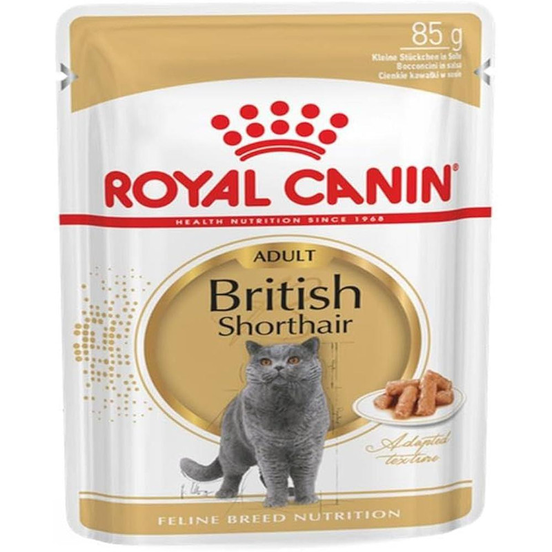 پوچ گربه رویال کنین مدل British Shorthair وزن 85 گرم بسته 12 عددی