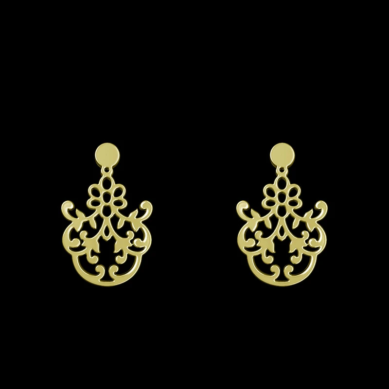 گوشواره طلا 18 عیار زنانه مدوپد مدل اسلیمی کد GA1-15335