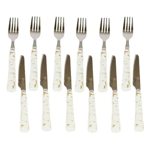 ست کارد و چنگال میوه خوری 12 پارچه ام جی اس مدل سنگی