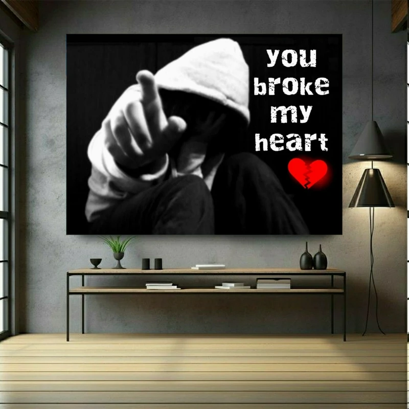 پوستر دیواری طرح پسر تنها مدل you broke my heart  کد FP103905