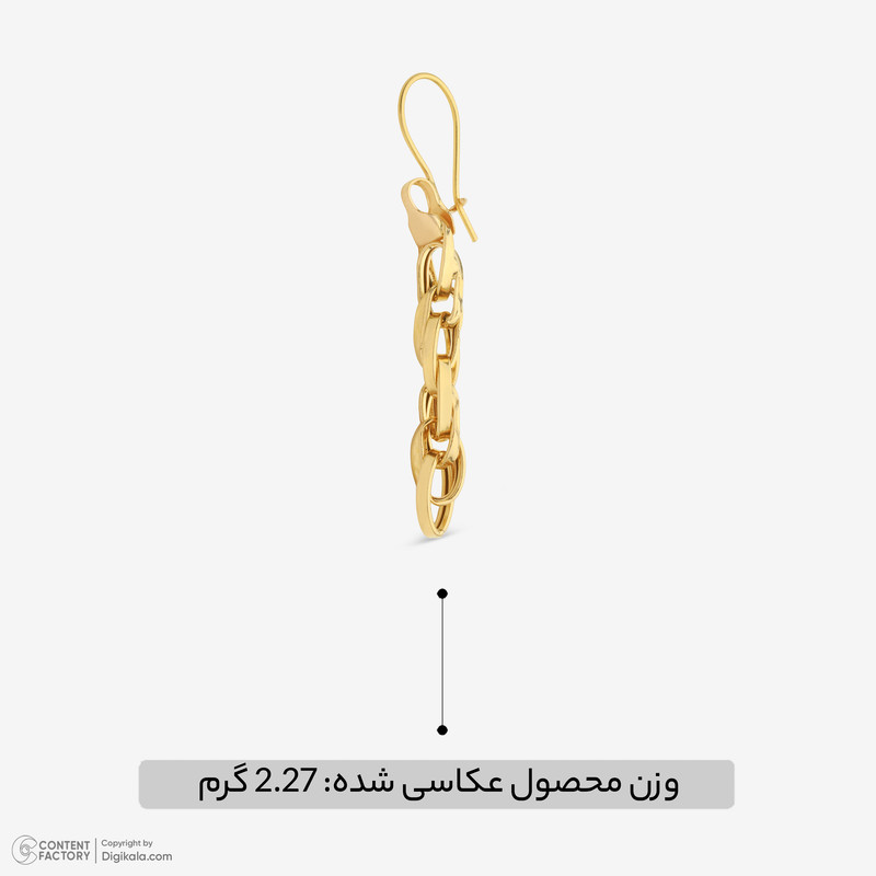 گوشواره عصایی طلا 18 عیار زنانه جواهری راز مدل AMG5016 - 2