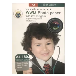 کاغذ عکس ورلدواید مدل Glossy سایز A4 بسته 100 عددی