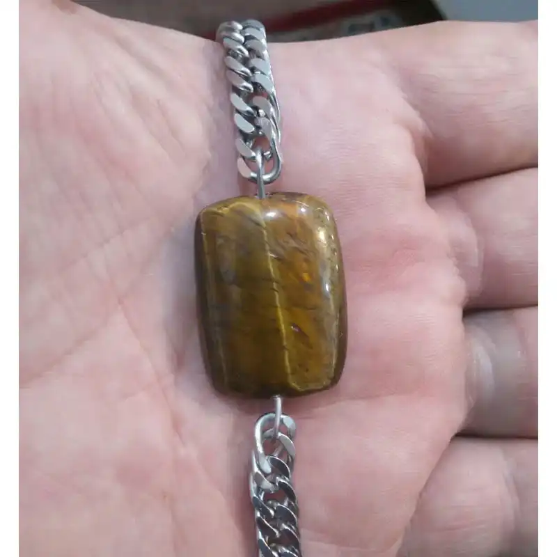 دستبند مدل سنگ  طبیعی چشم ببر