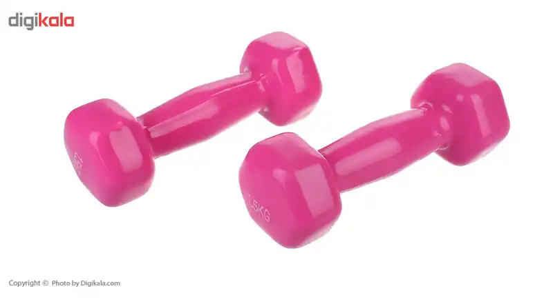 دمبل ایروبیک روکش‌ دار 1.5 کیلوگرمی بسته دو عددی