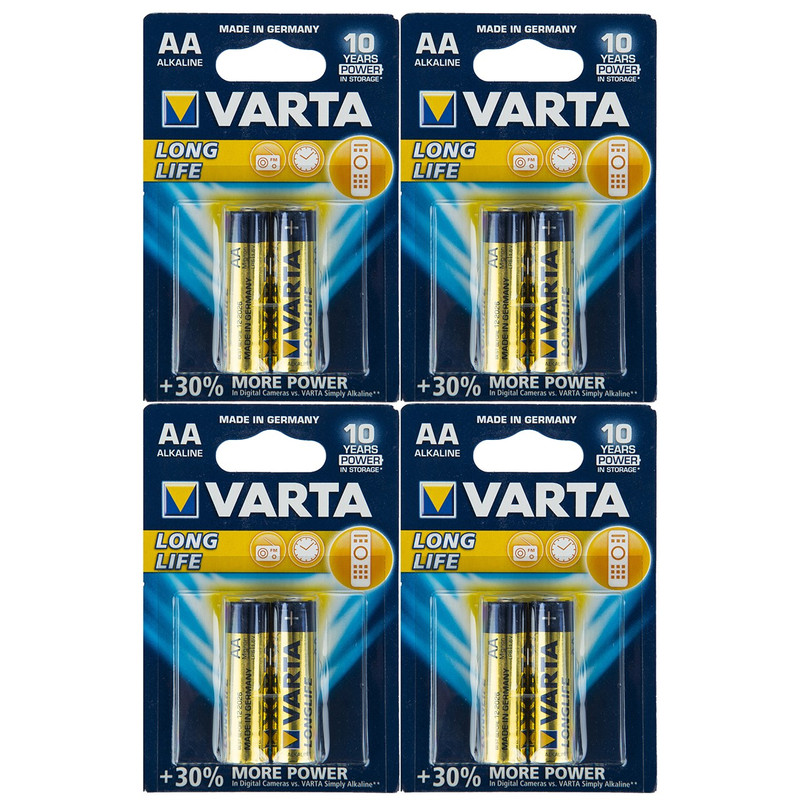 باتری قلمی وارتا مدل LongLife Alkaline LR6 بسته 8 عددی