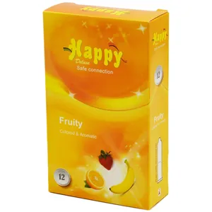 کاندوم هپی مدل میوه ای بسته 12 عددی