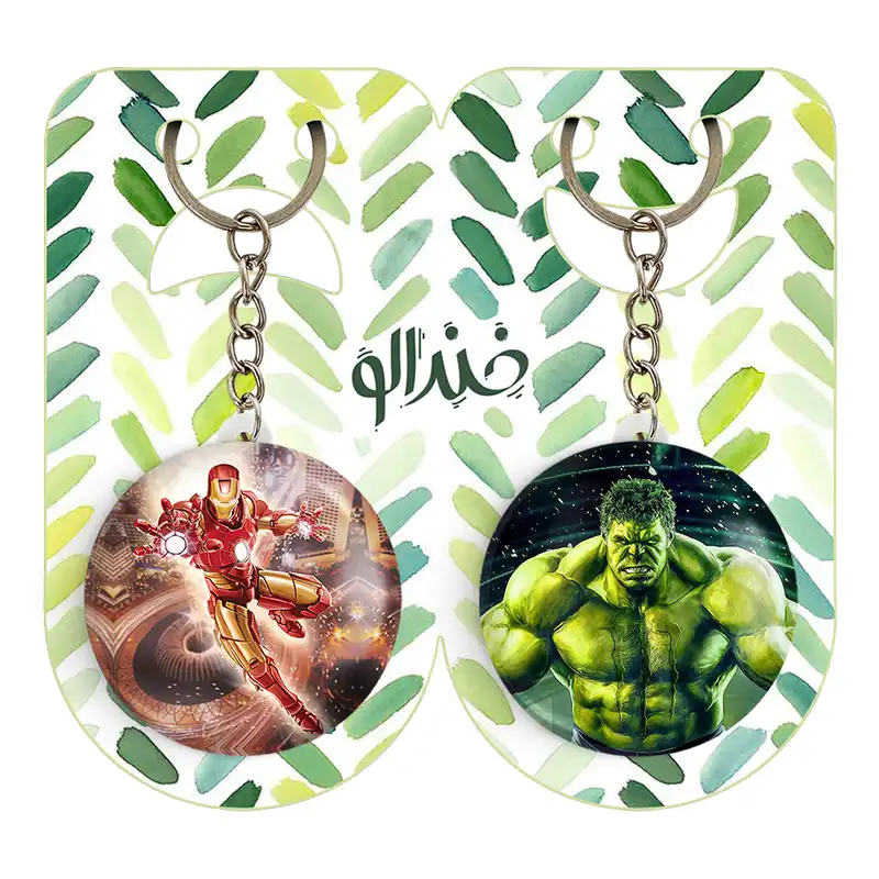 جاکلیدی خندالو مدل هالک و آیرون من مارول Marvel کد 1937619381 مجموعه 2 عددی