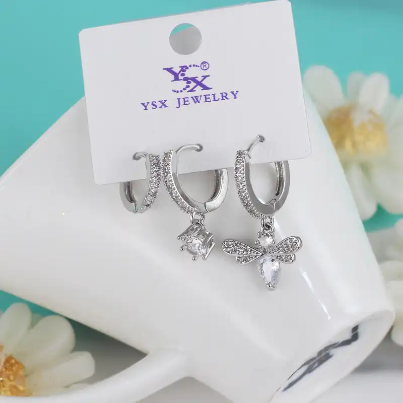 گوشواره زنانه وای اس ایکس مدل ear679 بسته سه عددی