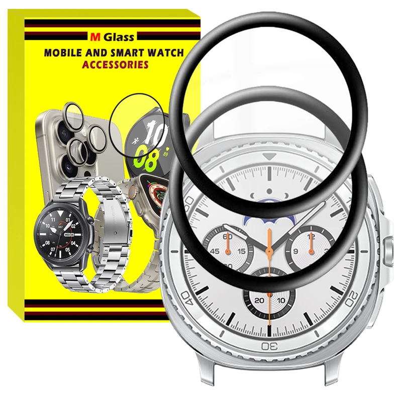 محافظ صفحه نمایش نانو ام‌گلس مدل GLS_Pmma مناسب برای ساعت هوشمند سامسونگ Galaxy Watch 8 Classic 46mm بسته دو عددی