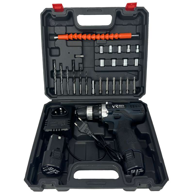 مجموعه 28‌ عددی دریل پیچ گوشتی شارژی ویوارکس مدل VR12V-2A