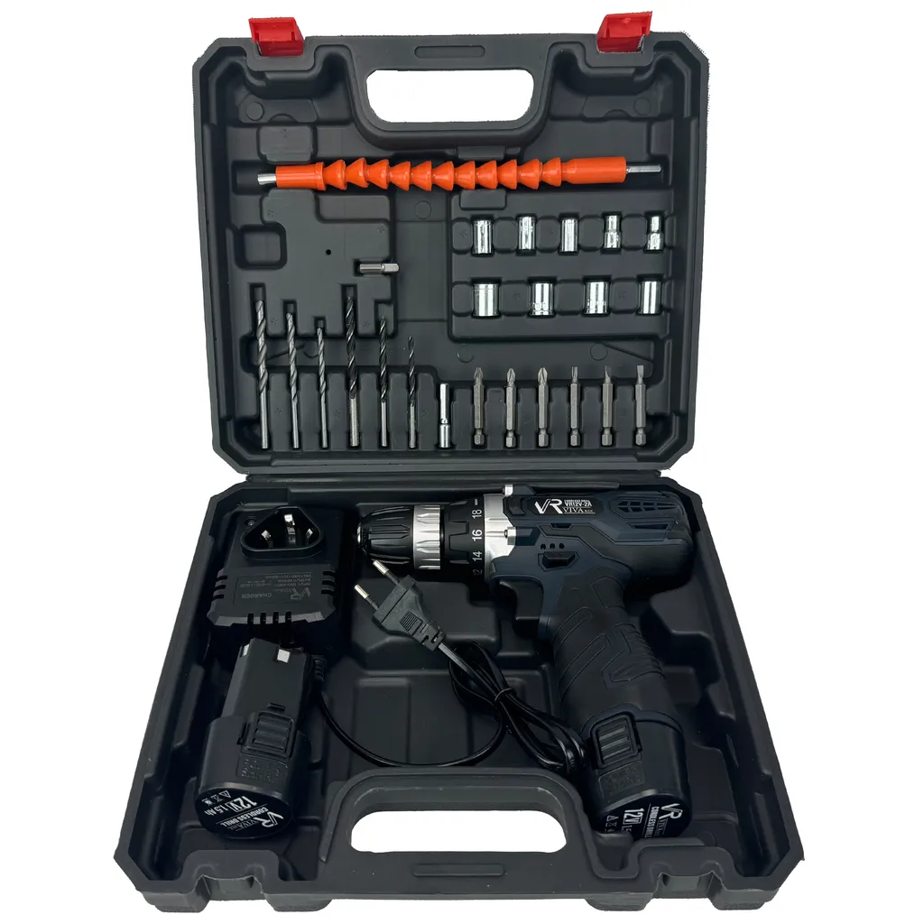 مجموعه 28‌ عددی دریل پیچ گوشتی شارژی ویوارکس مدل VR12V-2A
