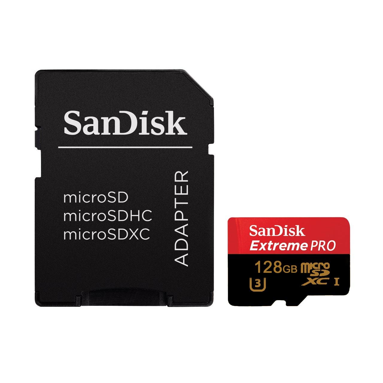 کارت حافظه microSDXC سن دیسک مدل Extreme Pro V30 کلاس 10 استاندارد UHS-I U3 سرعت 95MBps 633X همراه با آداپتور SD ظرفیت 128 گیگابایت