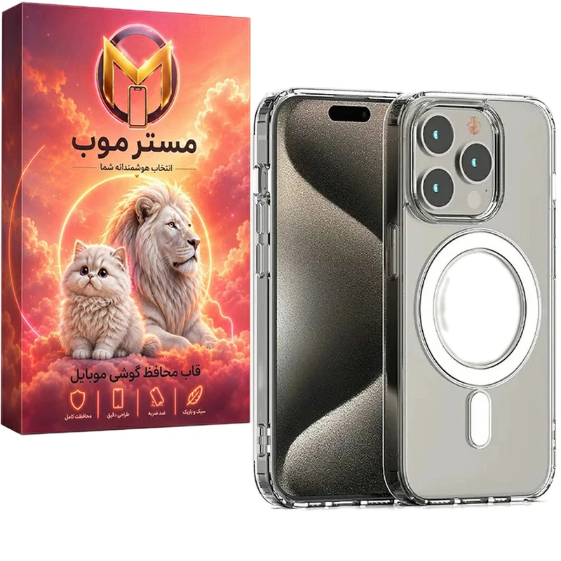 کاور مستر موب مدل مکسیف شفاف مناسب برای گوشی موبایل اپل  iPhone 16 Pro max