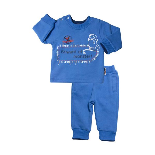 ست تی شرت و شلوار نوزادی آدمک مدل مانستر کد 117032 رنگ آبی