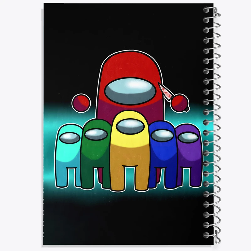 دفتر شطرنجی 50 برگ خندالو طرح امانگ آس (Among Us) کد N4937