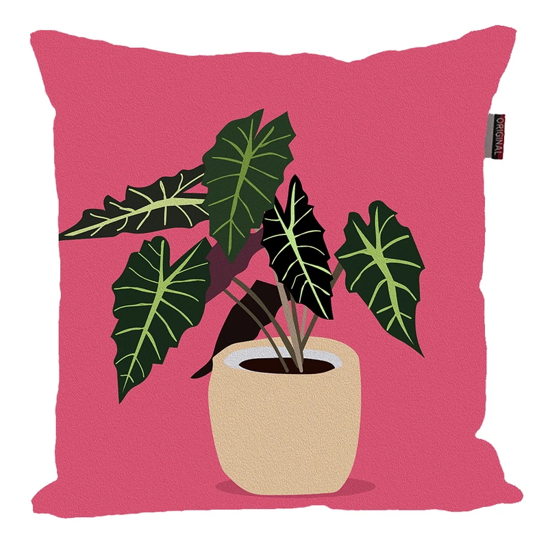 کوسن پاد آفرین مدل مینیمال طرح برگ گلدان کد PK30513