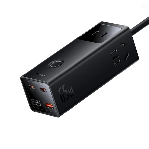 شارژر رومیزی باسئوس مدل Power Combo Digital Power Strip 65W-3AC-DC