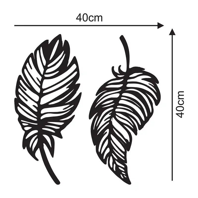دیوارکوب مدل چوبی برگ مجموعه دو عددی