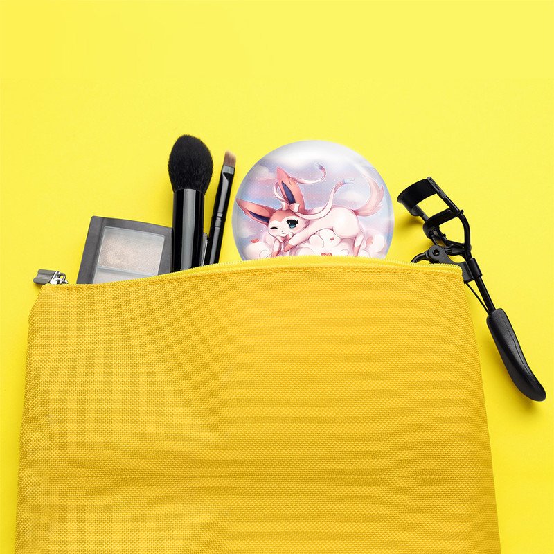 آینه جیبی خندالو مدل سیلوئون انیمه پوکمون  کد 17337