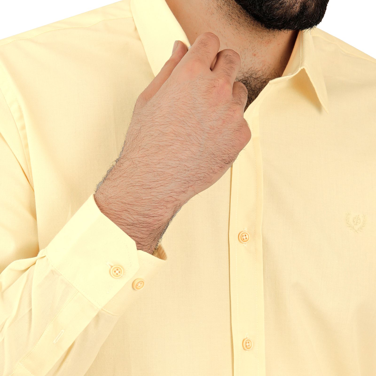 پیراهن آستین بلند مردانه پاتن جامه مدل  102721020242125 رنگ لیمویی -  - 4