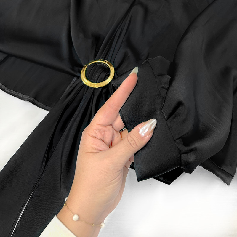 بلوز آستین بلند زنانه مدل جولیا طرح سگکی کد BK.1029