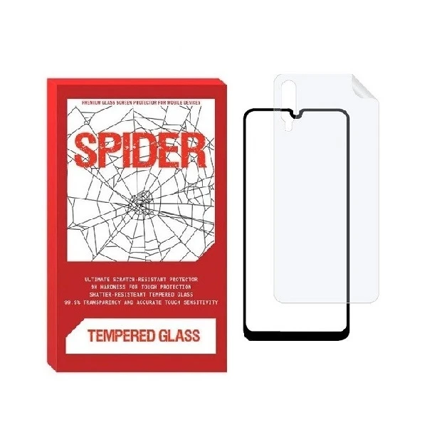 محافظ صفحه نمایش اسپایدر مدل FUL مناسب برای گوشی موبایل سامسونگ Galaxy A50 به همراه محافظ پشت گوشی 