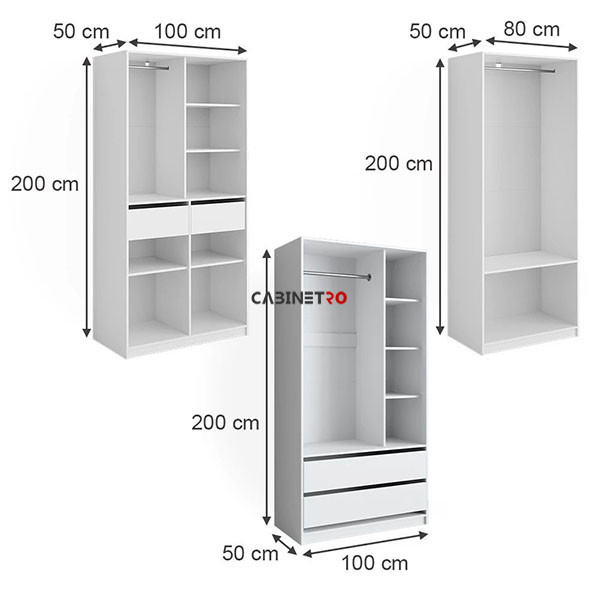 کمد لباس فلفور کابینت مدل MDF-TO-280