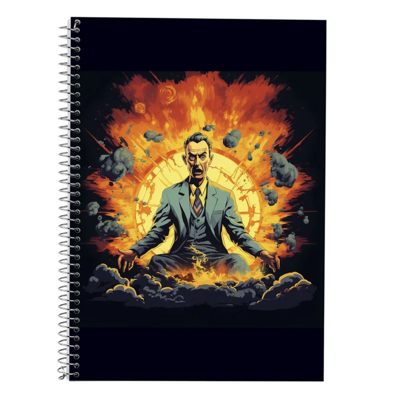 دفتر زبان 50 برگ مدوپد مدل دوخط طرح Oppenheimer کد DF2679