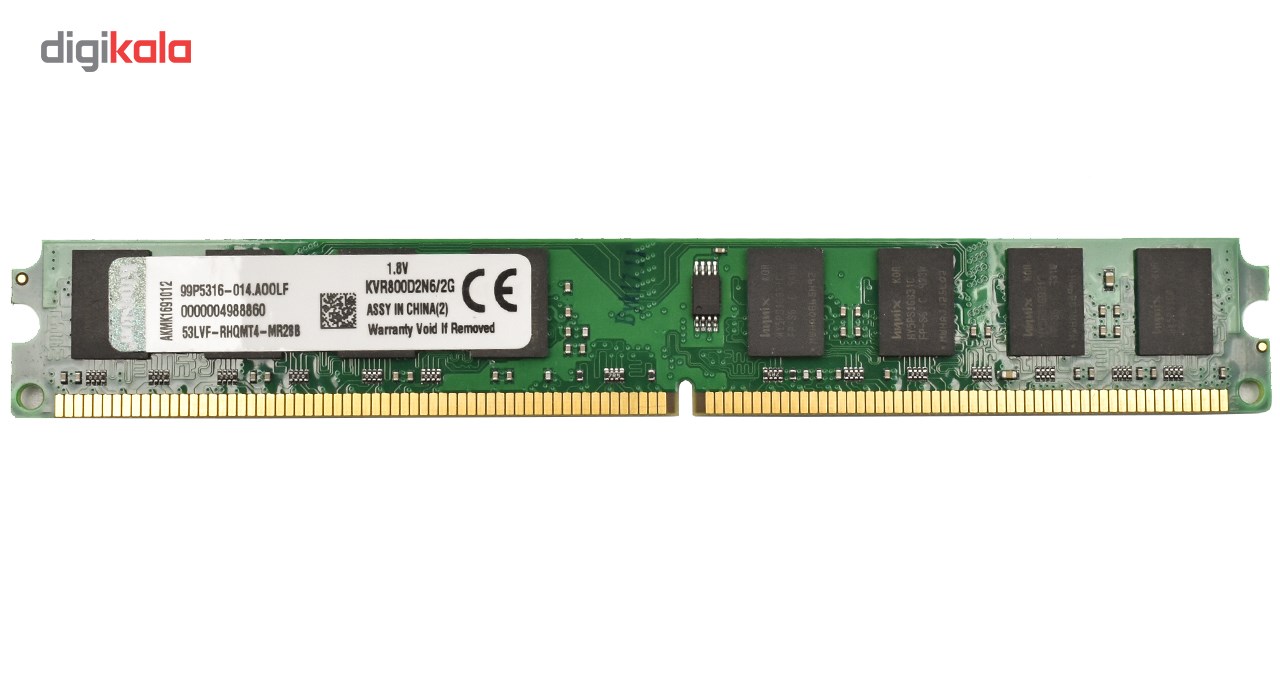 رم دسکتاپ DDR2 تک کاناله 800 مگاهرتز کینگستون ظرفیت 2 گیگابایت