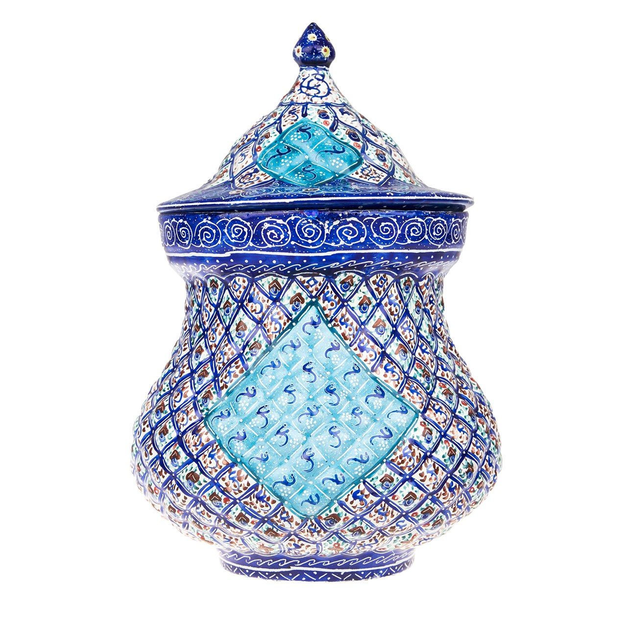 قندان مسی میناکاری شده اثر سلطانی طرح 10