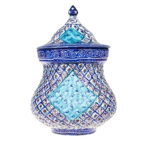 قندان مسی میناکاری شده اثر سلطانی طرح 10