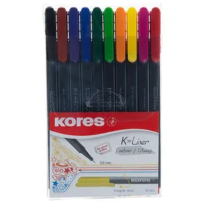 Kores K Liner Fineliner 10 Color Rollerball Pen