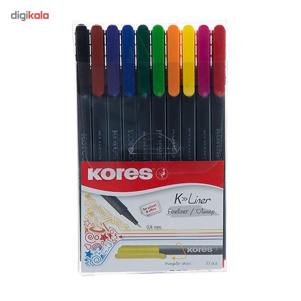 روان نویس 10 رنگ کورس مدل K Liner Fineliner روان نویس 10 رنگ کورس مدل K Liner Fineliner