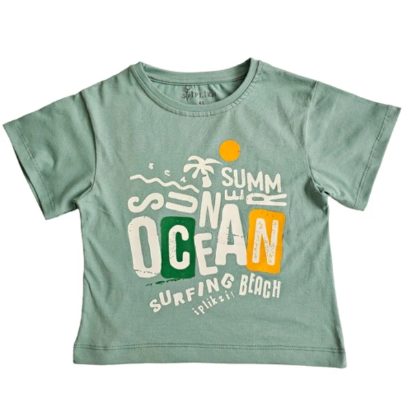 تی شرت آستین کوتاه دخترانه ایپلیک زی مدل SUMMER کد IP44.1