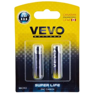 باتری نیم قلمی ویوو مدل Super Life R03 بسته 2 عددی