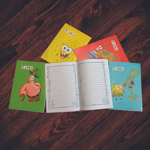 دفتر مشق 40 برگ تیما مدل باب اسفنجی مجموعه 4 عددی