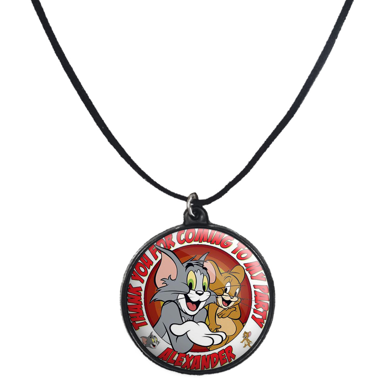 گردنبند پرمانه طرح تام و جری کد pmb.889 مدل دو طرفه