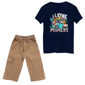 ست تی‌شرت و شلوارک پسرانه مدل ماینکرفت کد 12