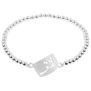 دستبند نقره زنانه گالری عزیزی طرح عشق مدل 14890