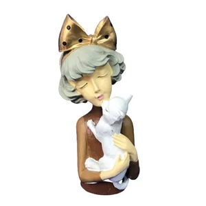 مجسمه دنیا دکوری سرمد مدل دختر گربه دوست کد 0