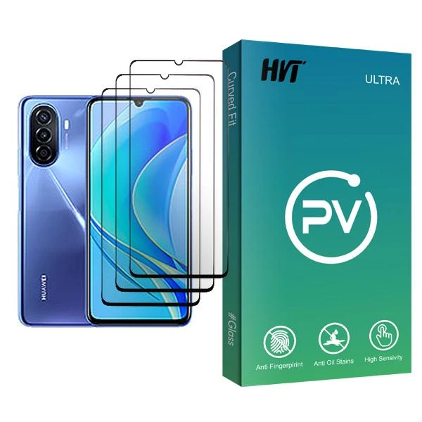 محافظ صفحه نمایش سرامیکی اچ وی تی مدل PV Glass3 مناسب برای گوشی موبایل هوآوی nova Y70 Plus بسته سه عددی