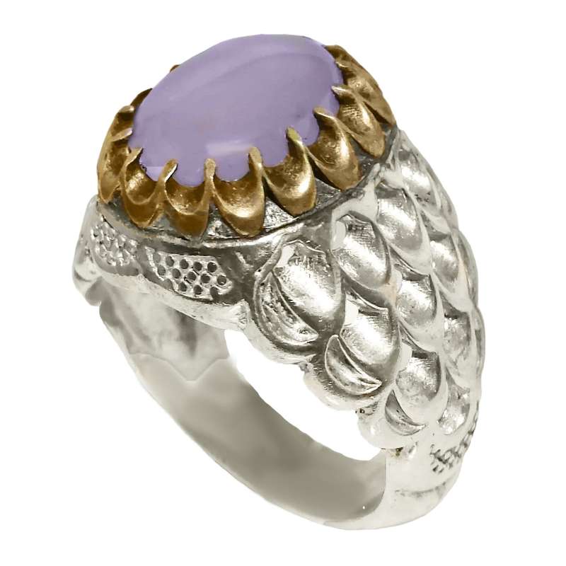 انگشتر نقره مردانه مدل عقیق کبود یمنی کد ME4012