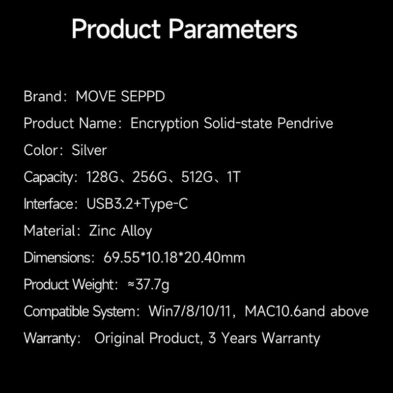 اس اس دی اکسترنال موو اسپید مدل FINGERPRINT SMD USB3.2 Type-C Flash ظرفیت 256 گیگابایت