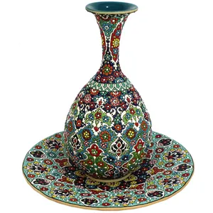 تنگ و بشقاب میناکاری دست نگار  مدل تنگی مجموعه 2 عددی