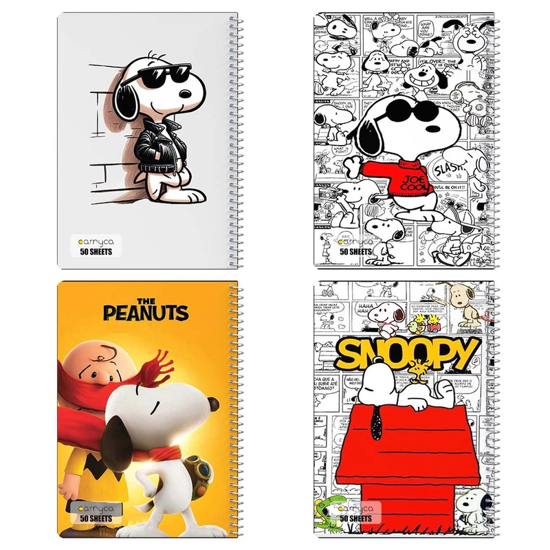دفتر نقاشي 50 برگ کارنيکا طرح فیلم بادام‌زمینی‌ها The Peanuts کد 48567 مجموعه 4 عددی